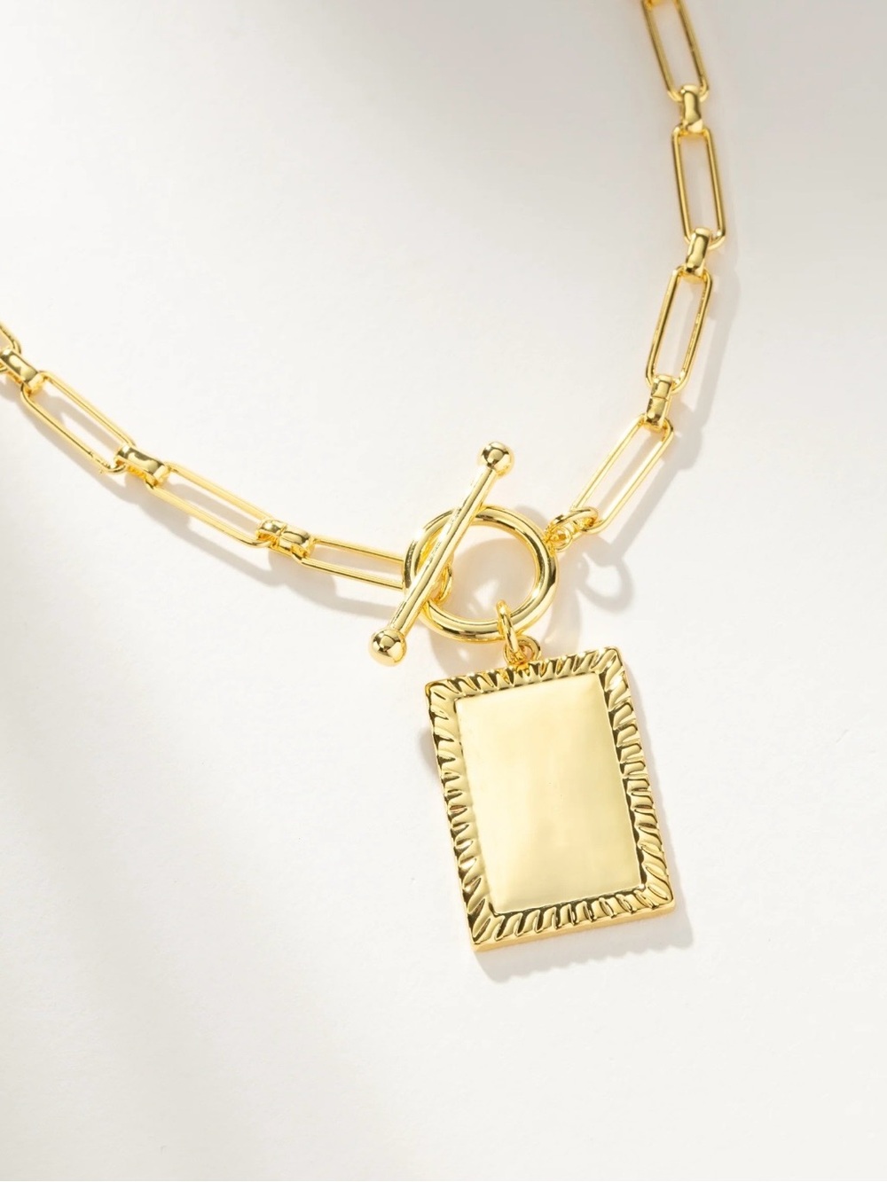 Uncommon James Gold Rectangular Toggle Pendant Necklace